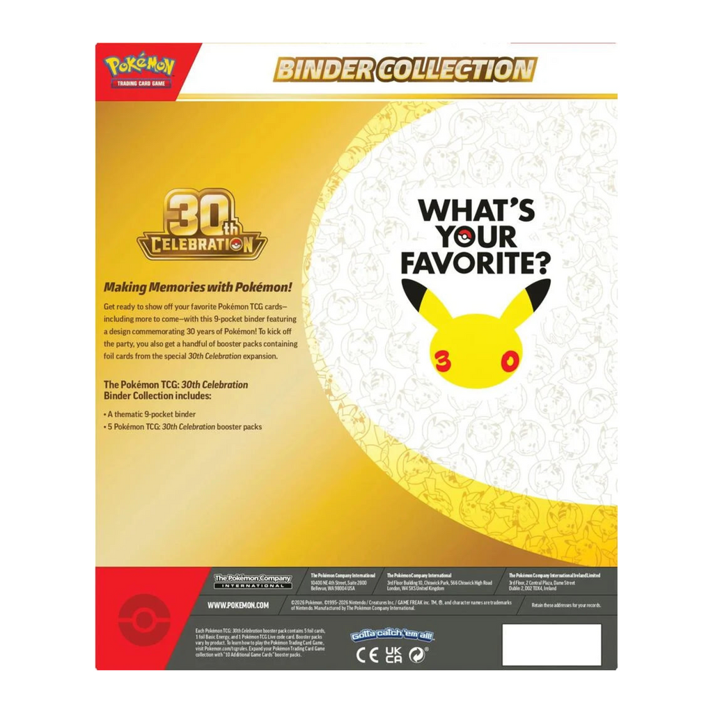 30th Celebration Binder Collection, back of box