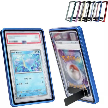 Magnetic metal slab guard with stand, blue