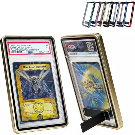 Magnetic metal slab guard with stand, gold