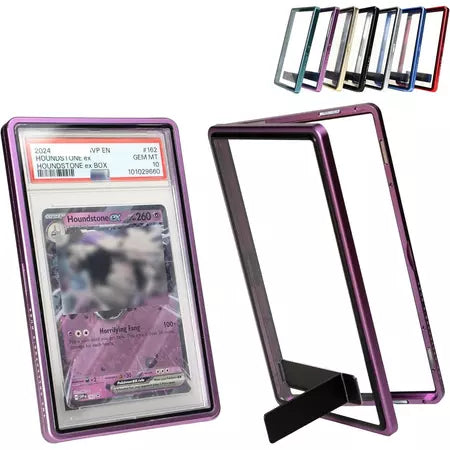 Magnetic metal slab guard with stand, purple
