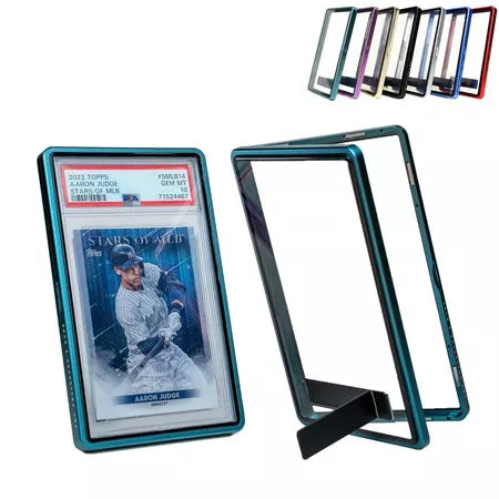 Magnetic metal slab guard with stand, teal