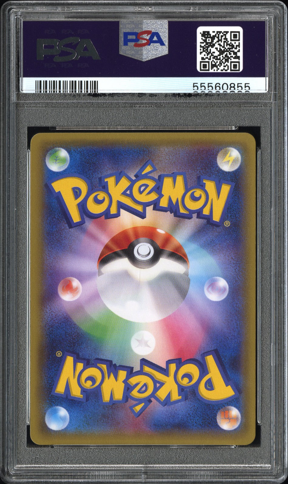 PSA 10 Poncho-Wearing Pikachu Mega Charizard Y 208/XY-P, back of slab with cert 55560855