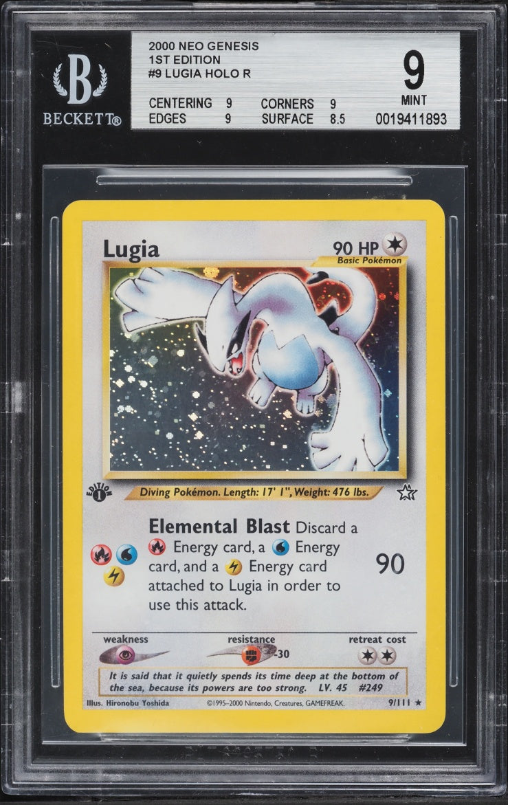 BGS 9 Lugia Holo 1st Edition, front