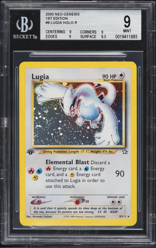 BGS 9 Lugia Holo 1st Edition, front