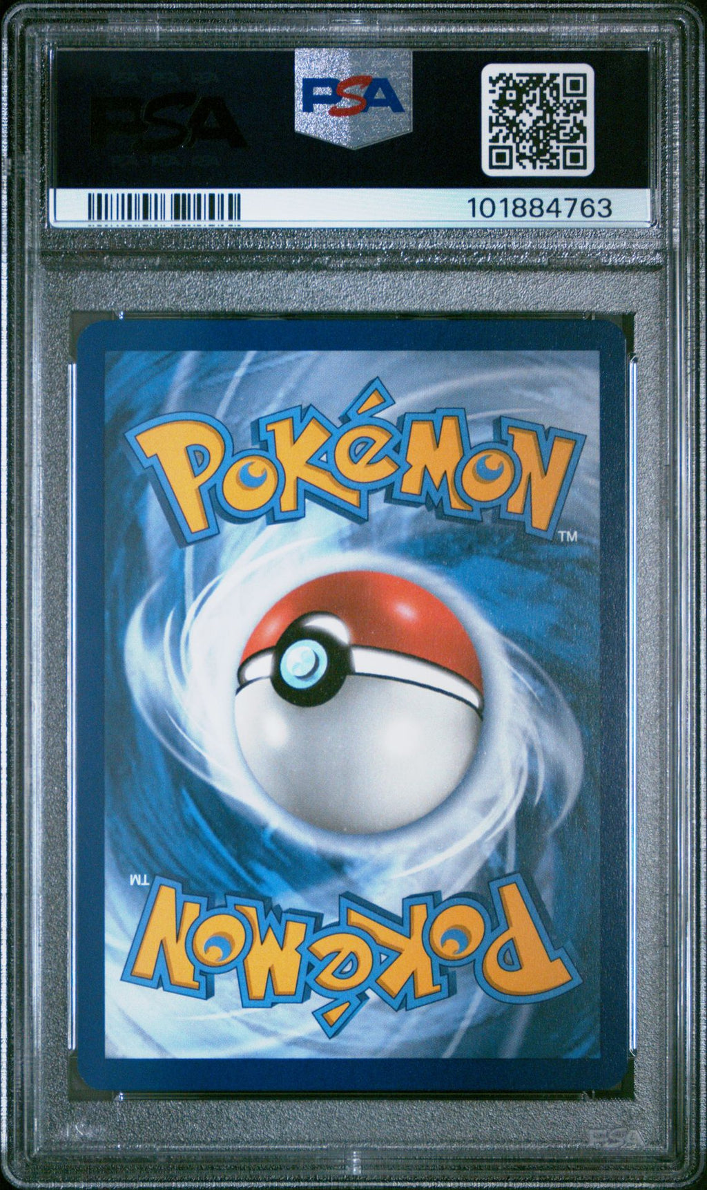 PSA 10 Charizard ex, back of slab with cert 101884763