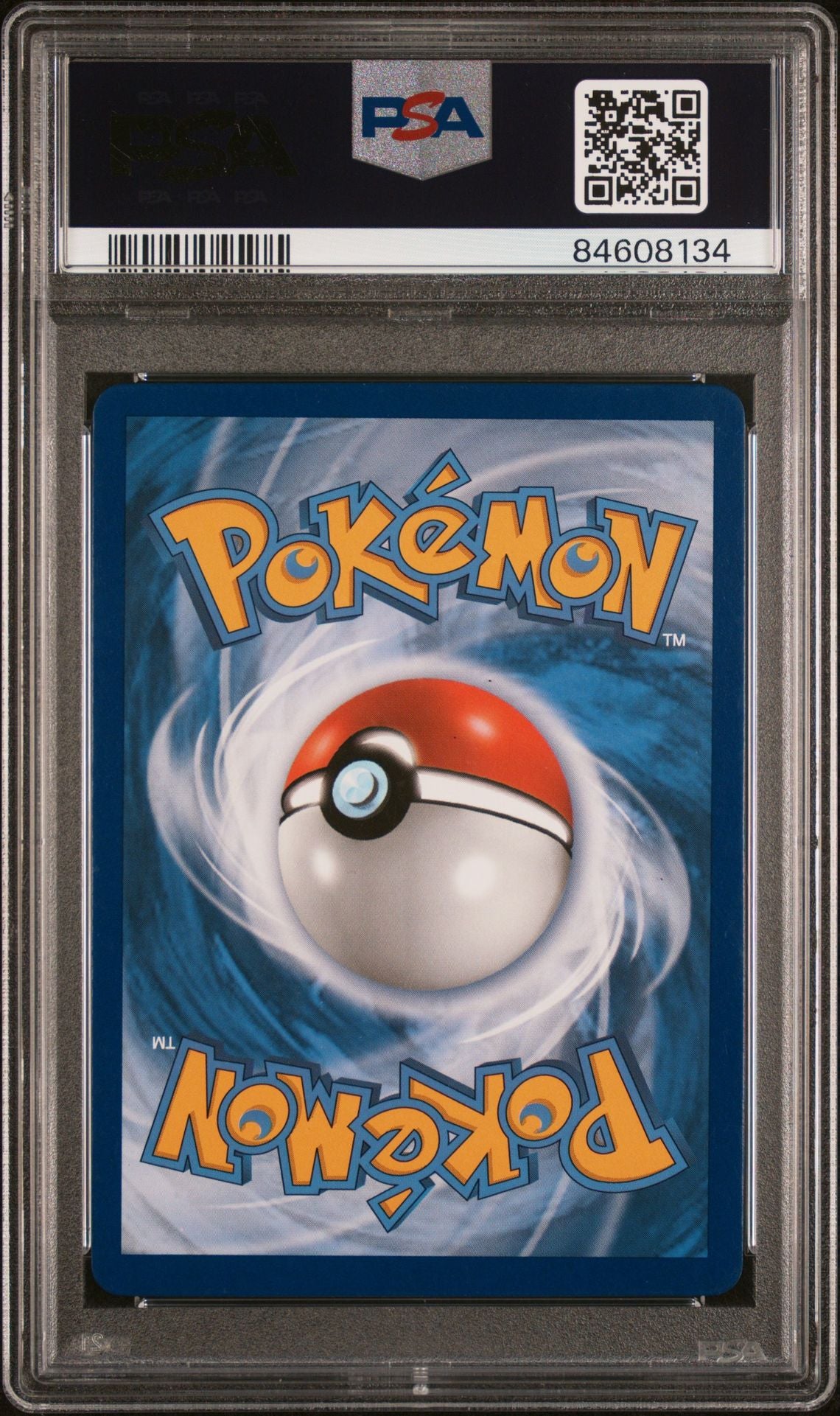 PSA 10 Charizard EX, back of slab with cert 84608134
