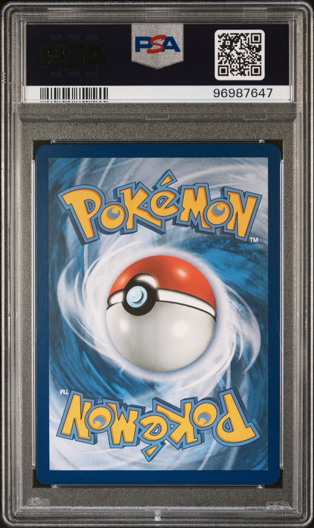 PSA 10 Charizard ex, back of slab with cert 96987647