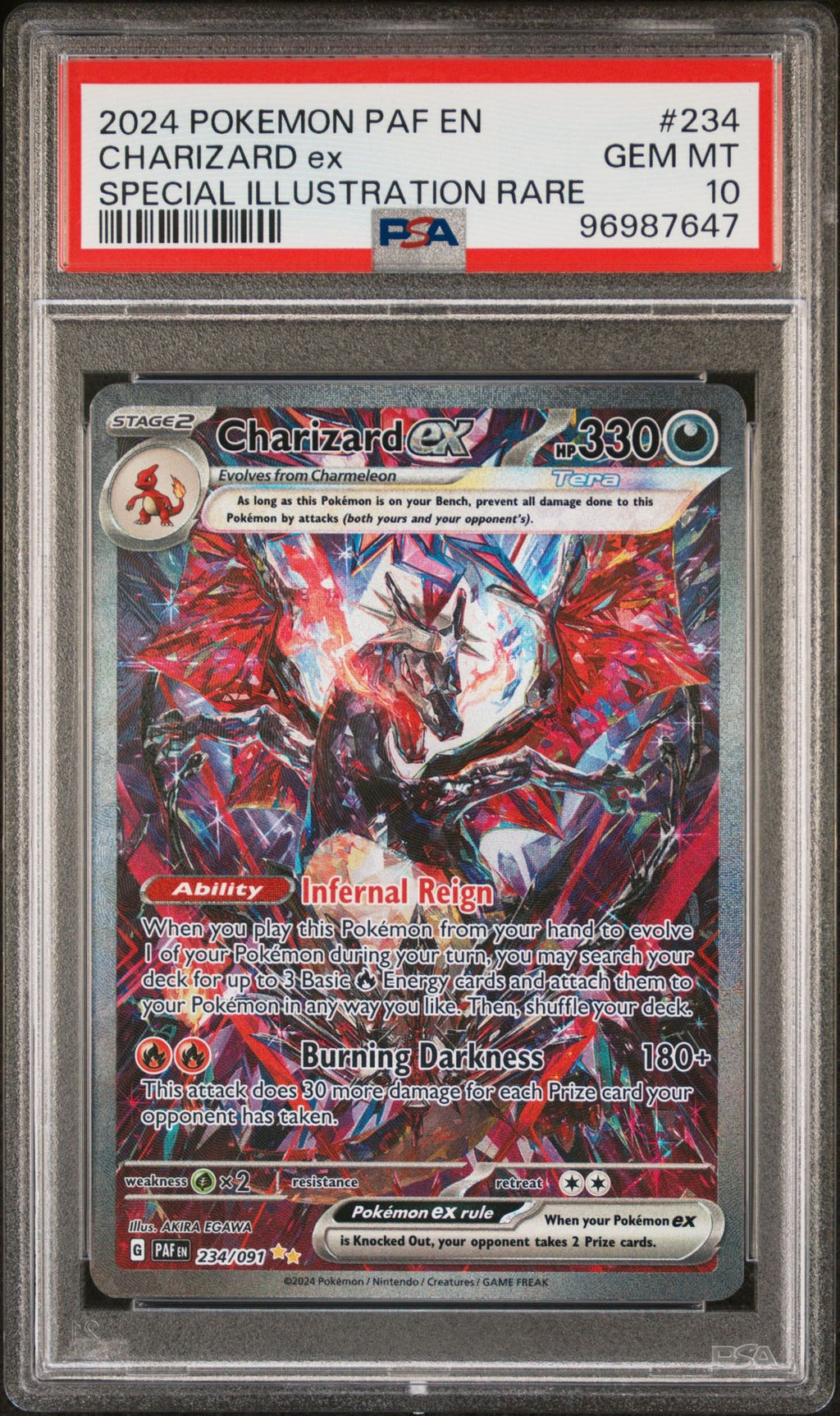 PSA 10 Charizard ex, front