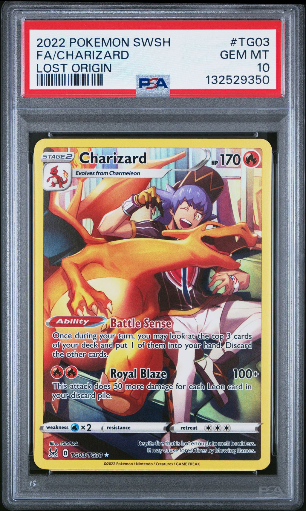 PSA 10 Charizard (Full Art), front