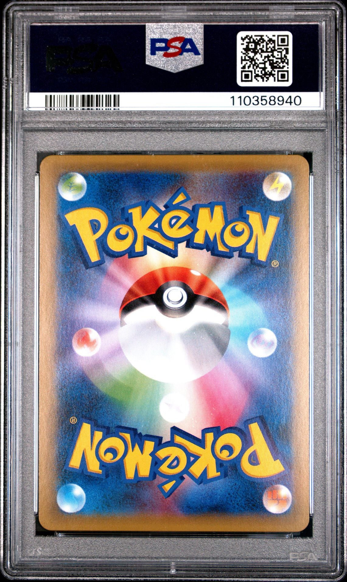 PSA 10 Charizard Holo 1st Edition, back of slab with cert 110358940
