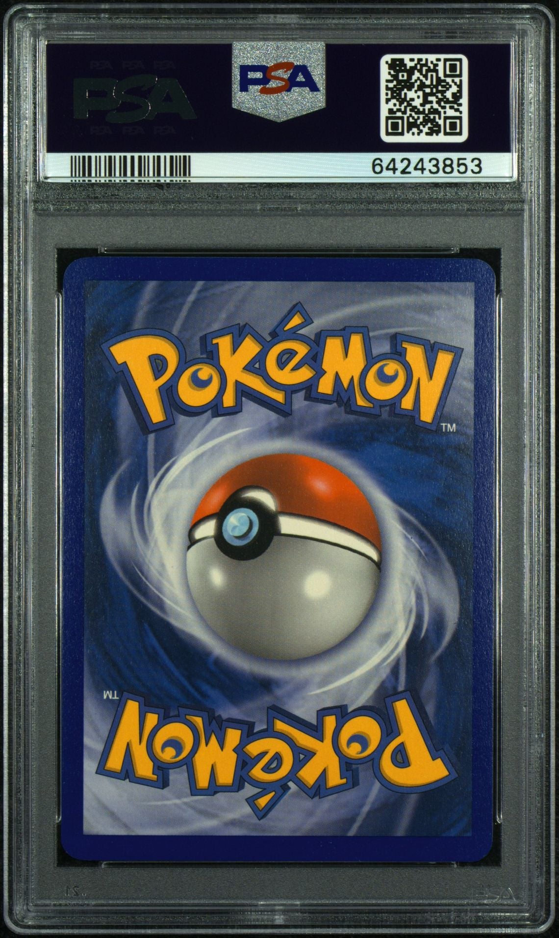 PSA 10 Charizard Holo, back of slab with cert 64243853