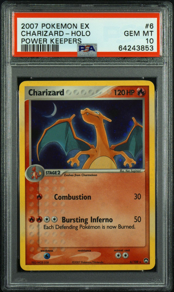 2007 Charizard Holo #6 · EX Power Keepers — PSA 10