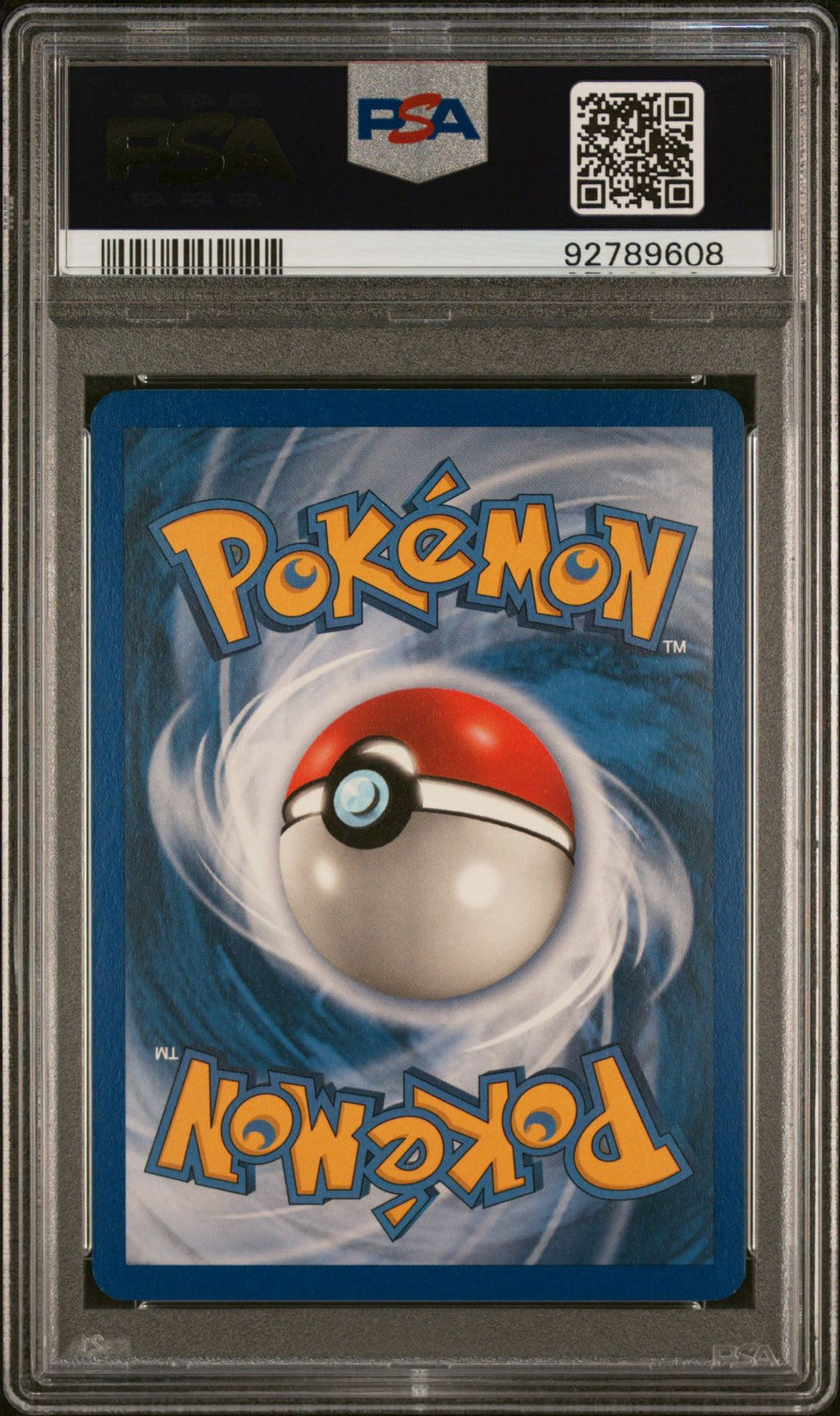 PSA 10 Charizard Holo, back of slab with cert 92789608