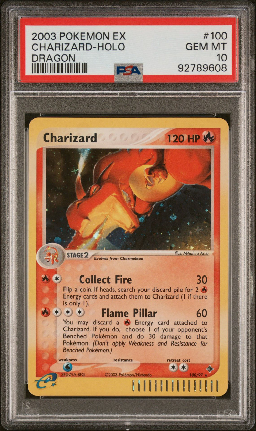 2003 Charizard Holo #100 · EX Dragon — PSA 10