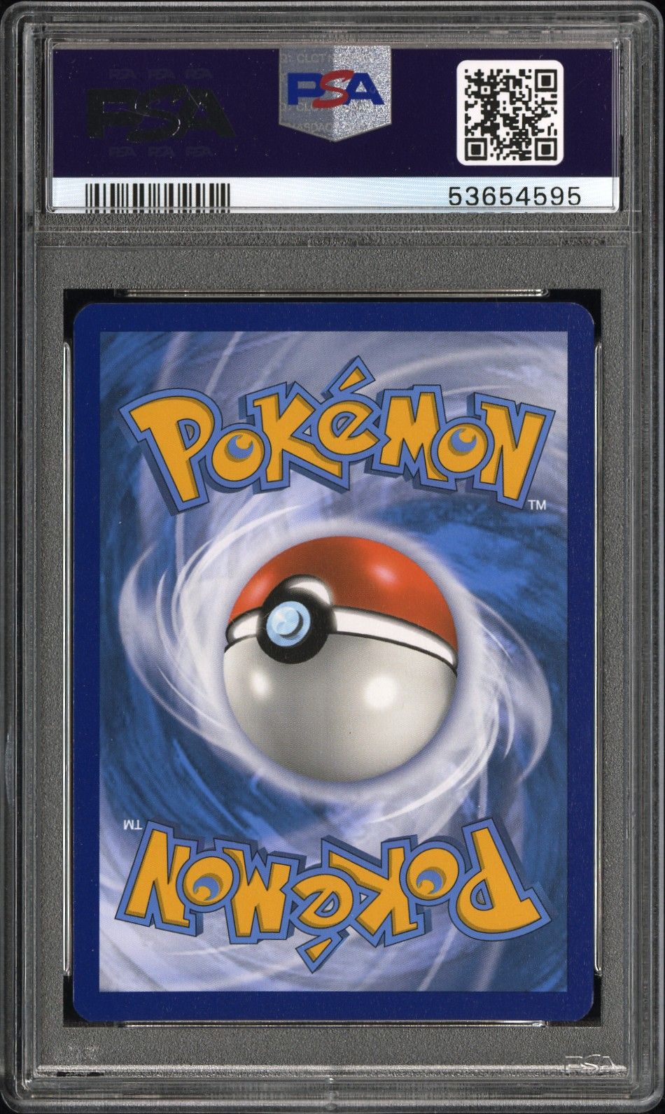 PSA 10 Charizard Holo (Staff Prerelease), back of slab with cert 53654595