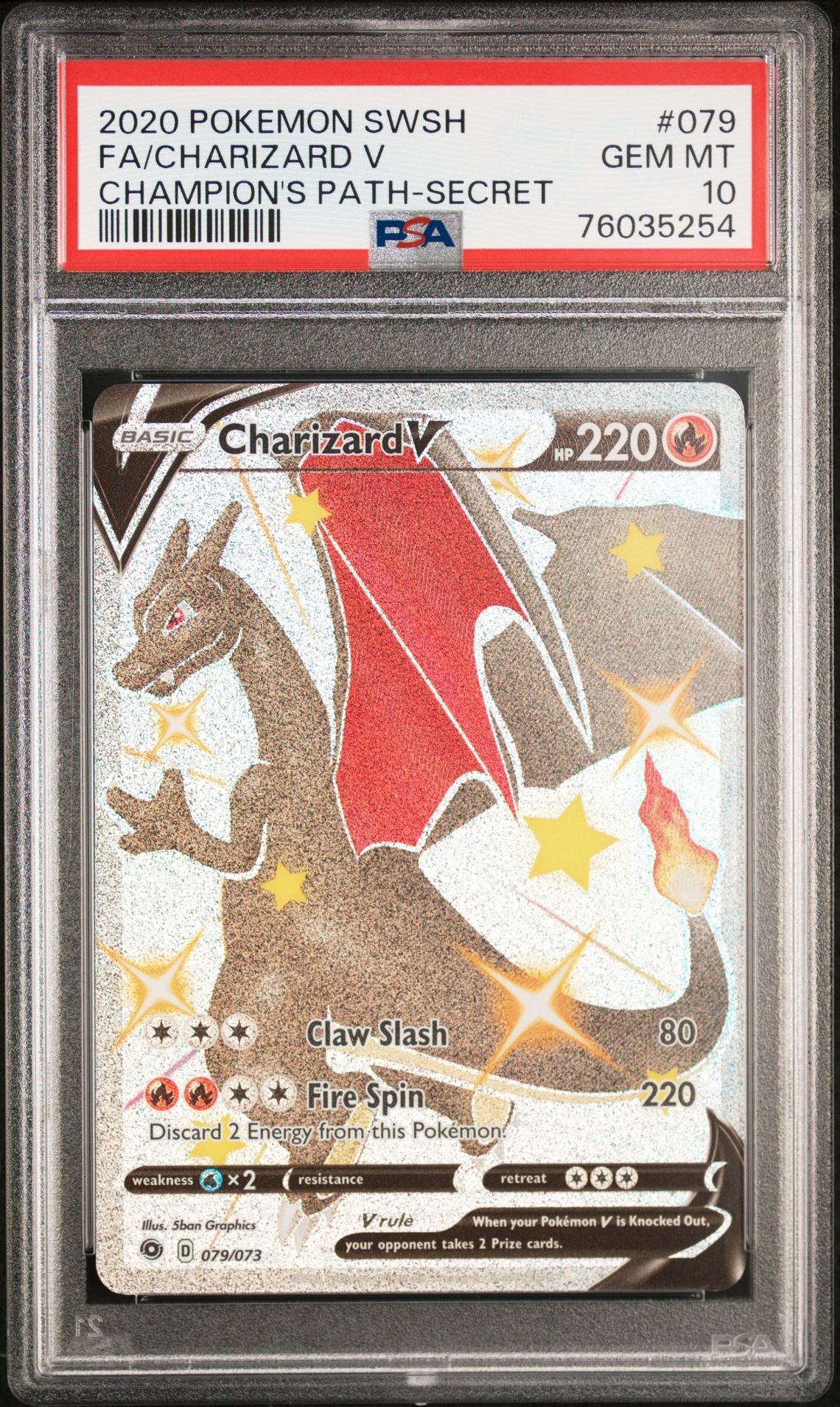 PSA 10 Charizard V (Full Art), front