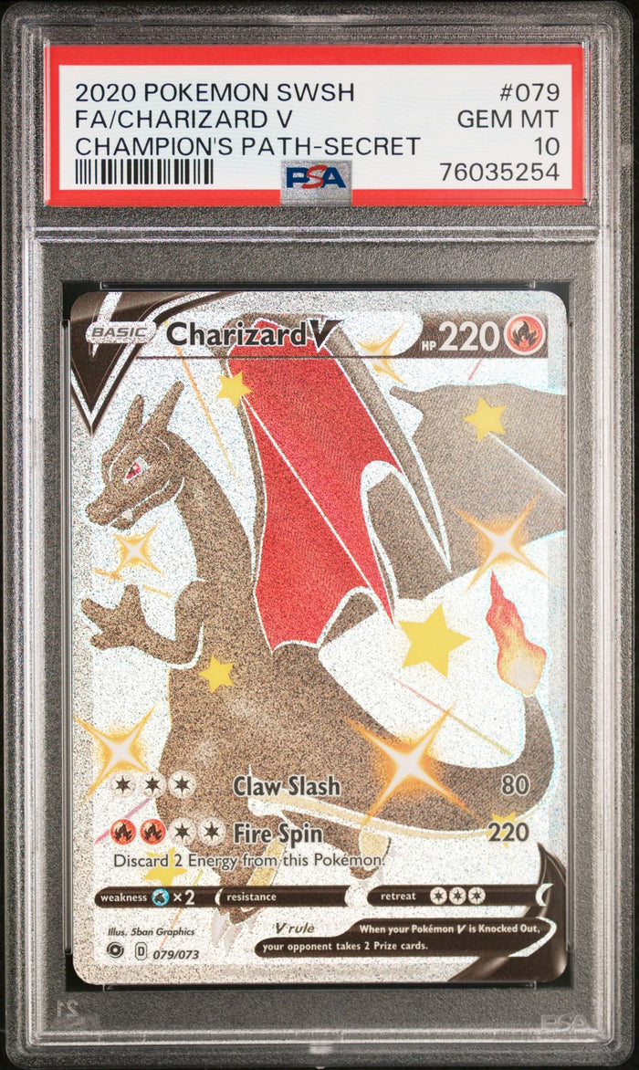 2020 Charizard V (Full Art) #079 · Champion's Path — PSA 10
