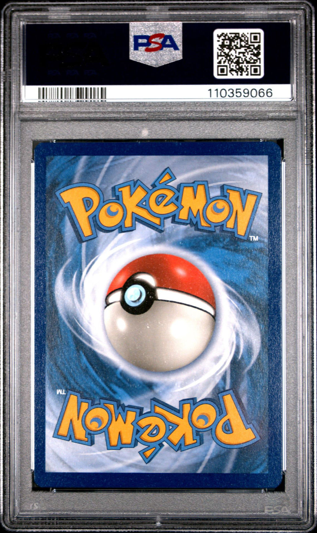 PSA 10 Eevee GX, back of slab with cert 110359066