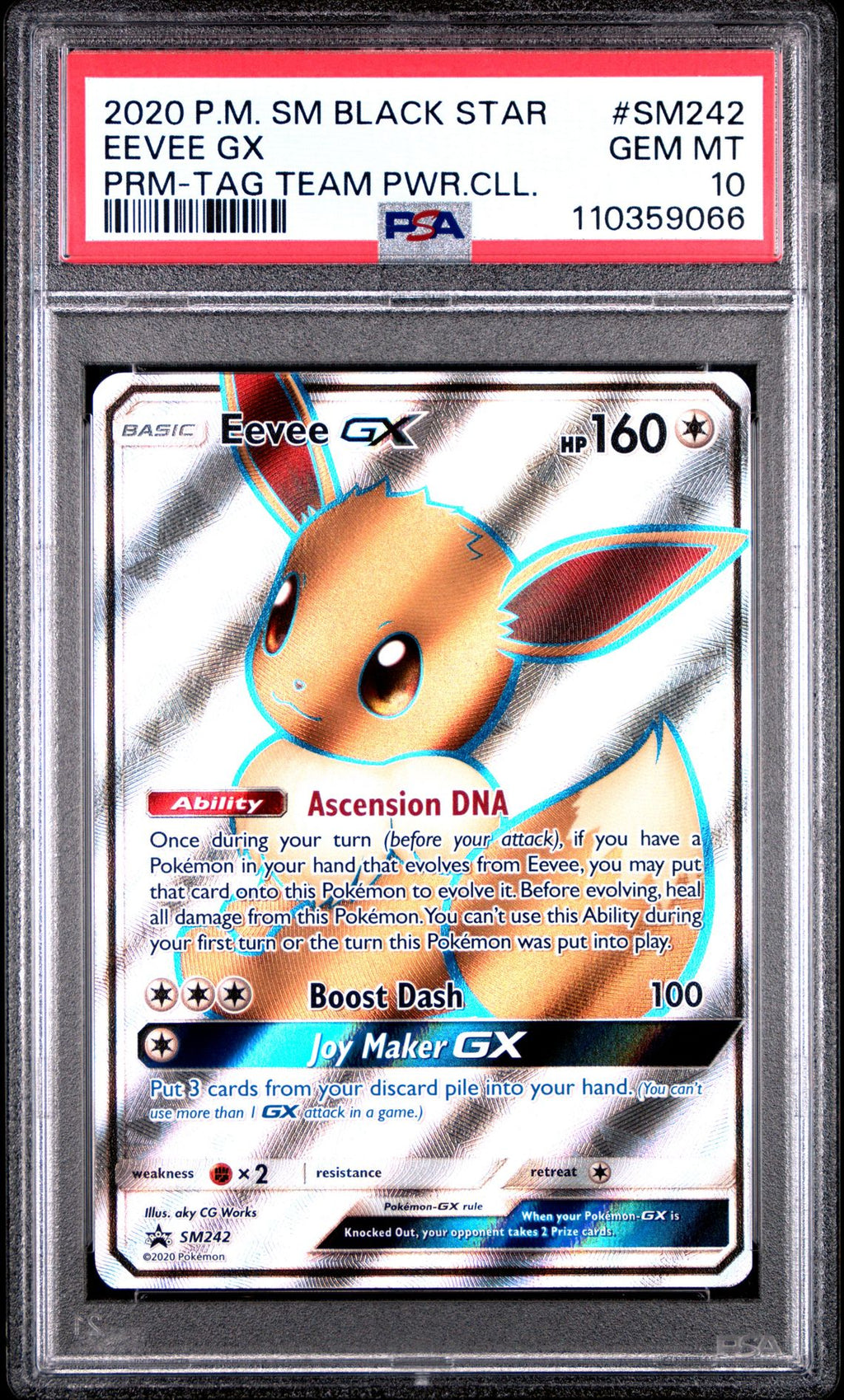 PSA 10 Eevee GX, front