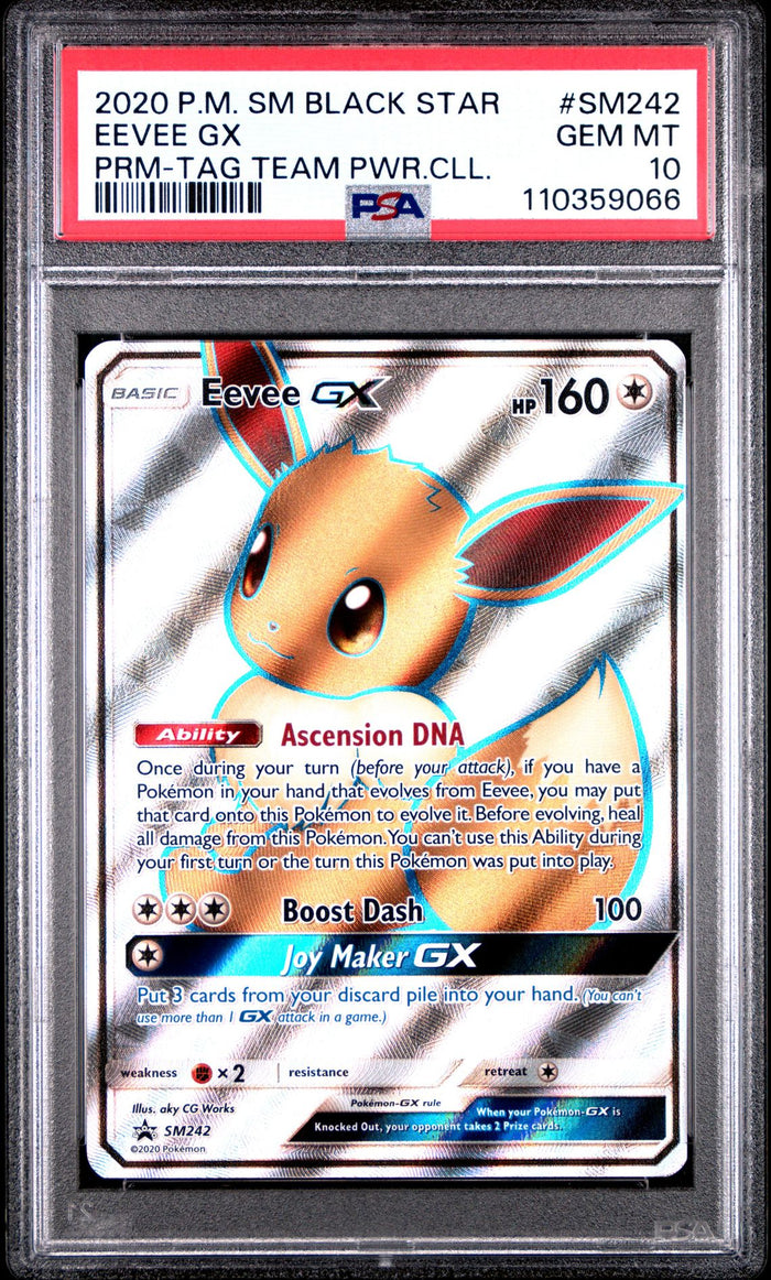 2020 Eevee GX #SM242 · SM Black Star Promo — PSA 10