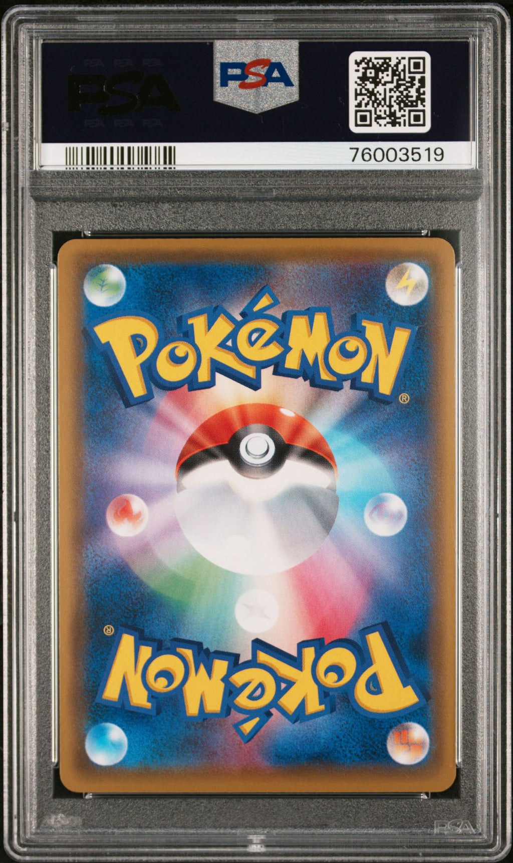 PSA 10 Luigi Pikachu Holo, back of slab with cert 76003519
