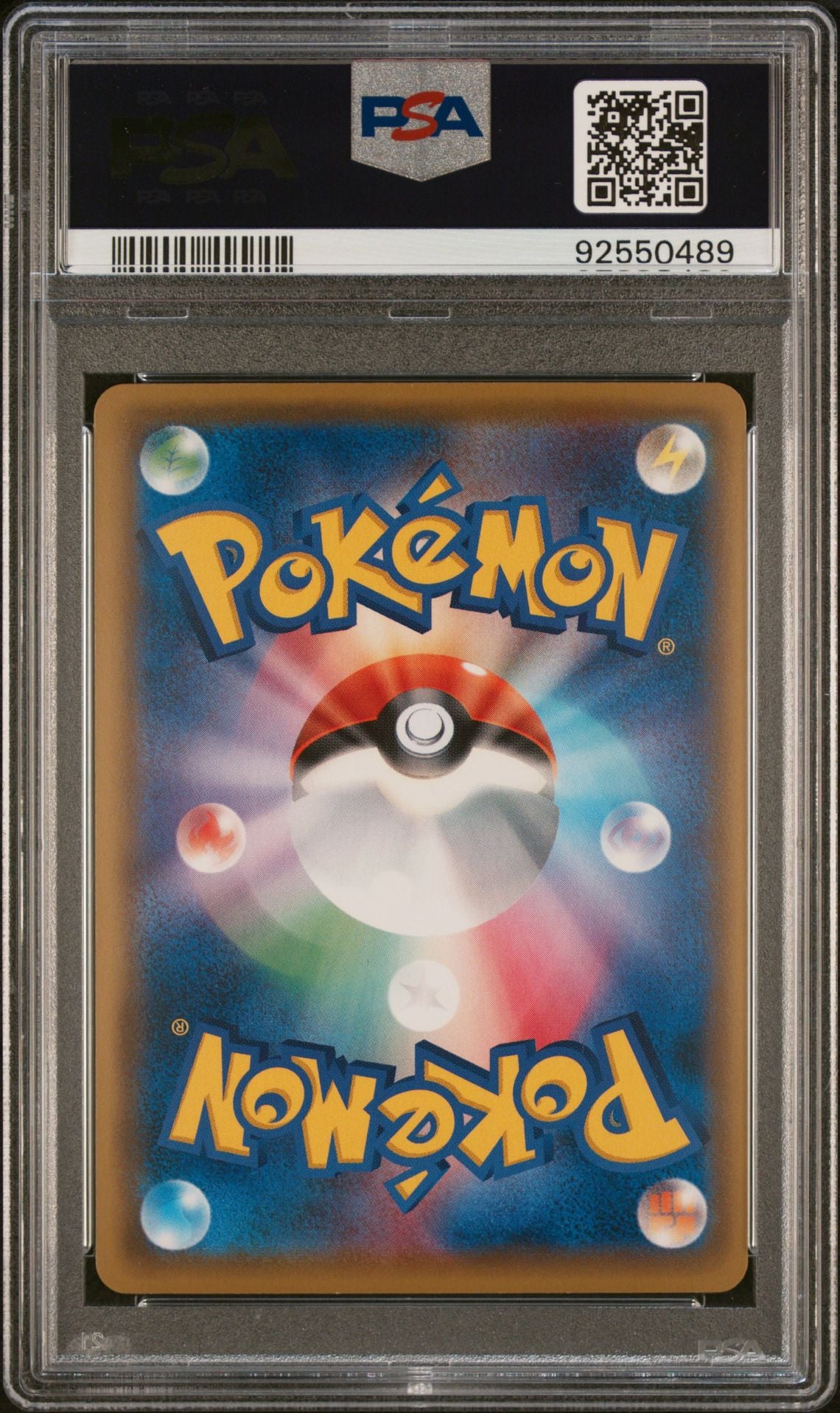PSA 10 Mario Pikachu (Full Art), back of slab with cert 92550489