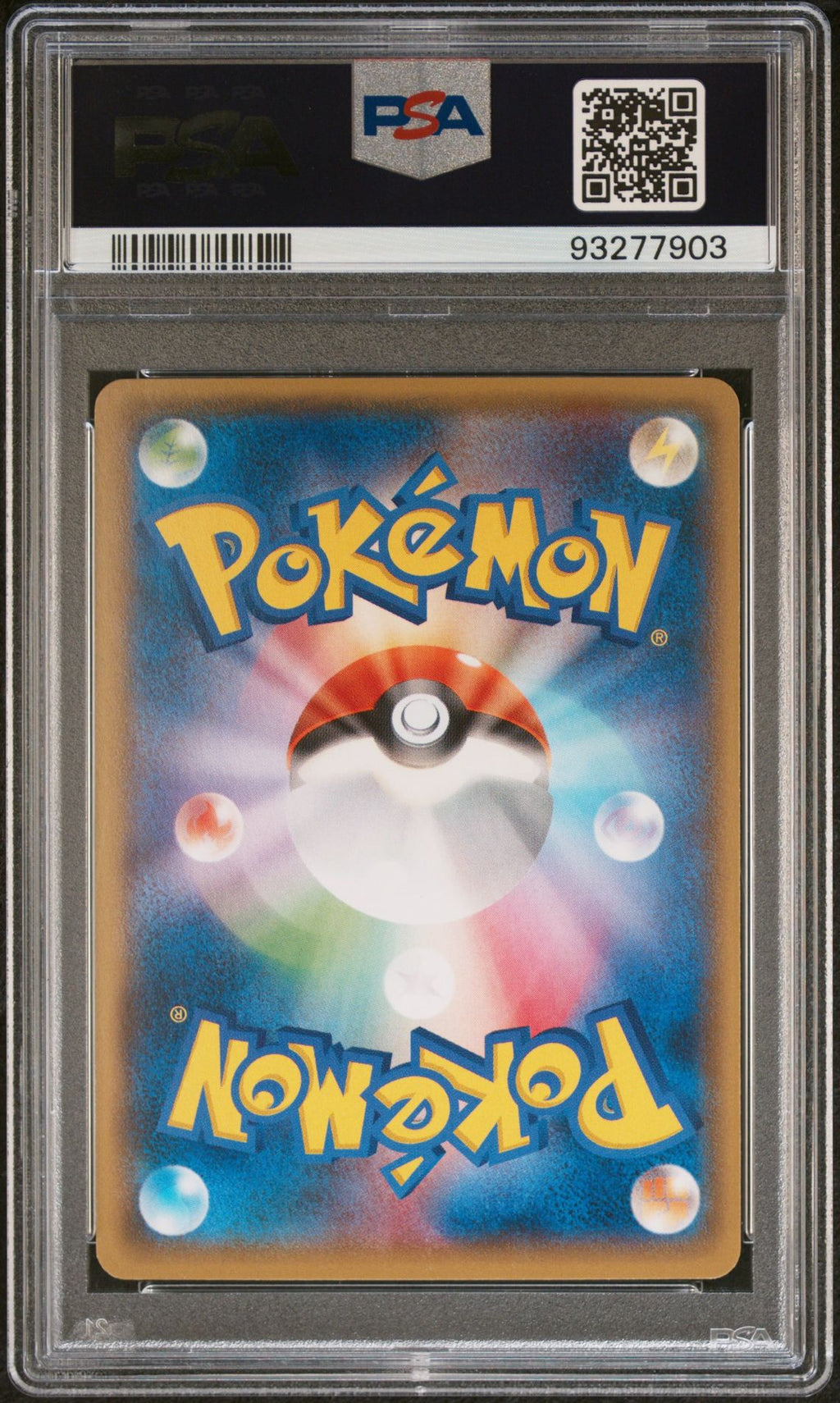 PSA 10 Pikachu, back of slab with cert 93277903