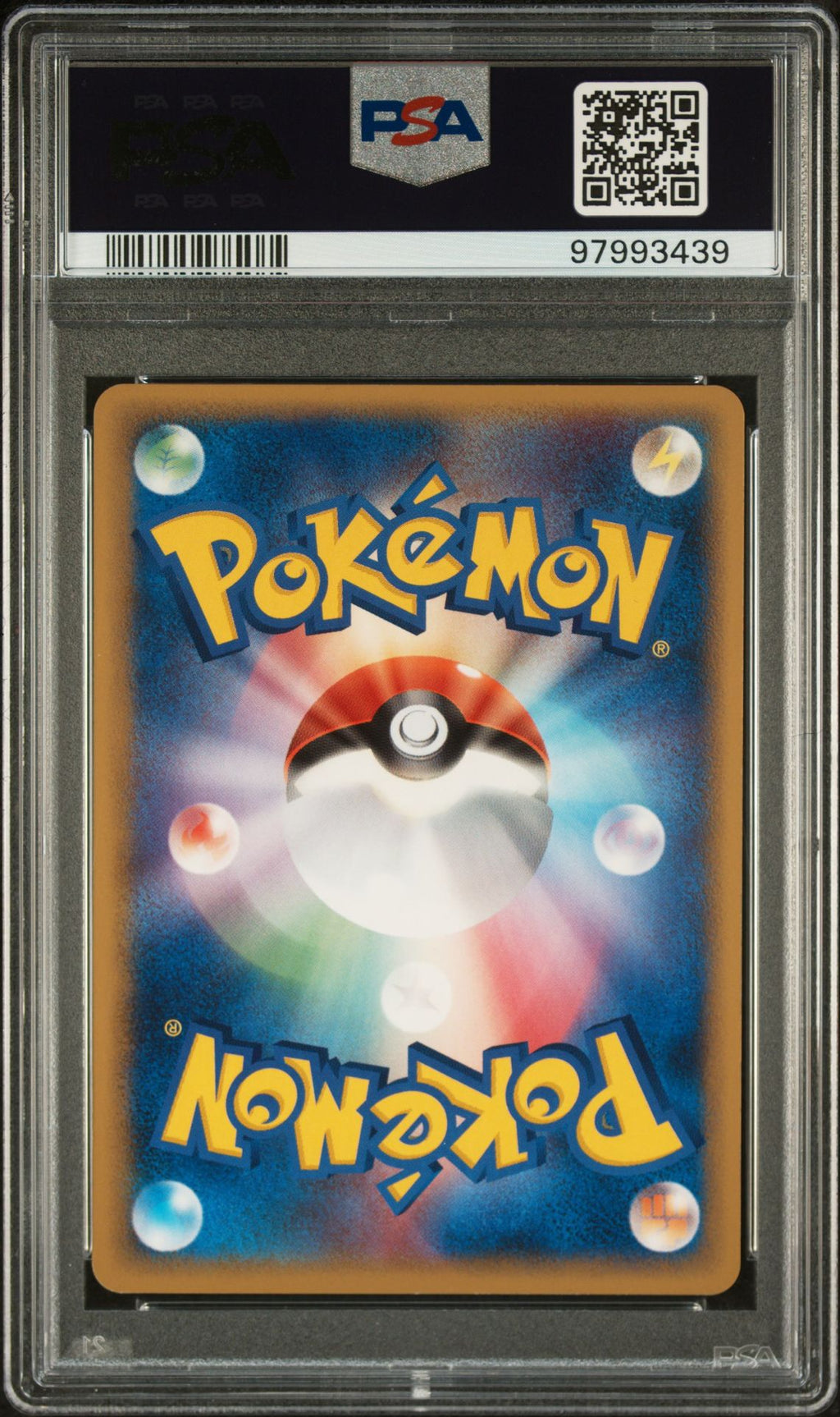 PSA 10 Pikachu Autumn Battle Road promo, back of slab with cert 97993439