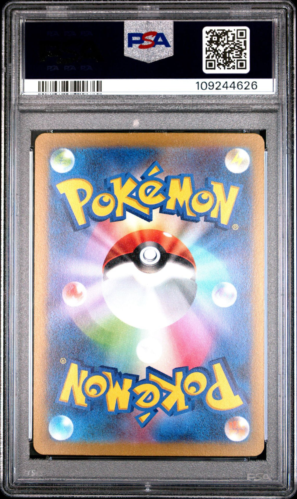 PSA 10 Pikachu ex, back of slab with cert 109244626