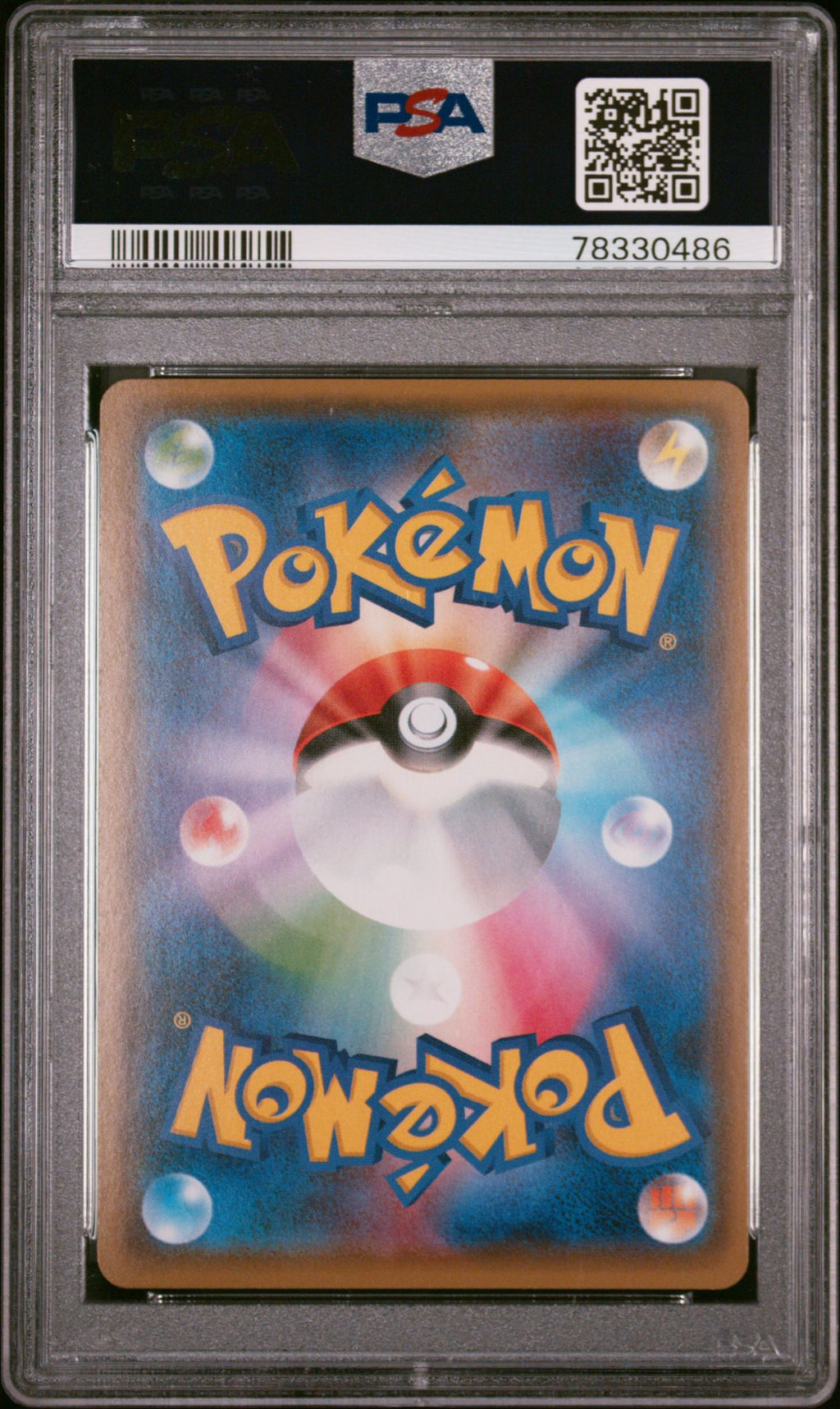 PSA 10 Poncho-wearing Eevee, back of slab with cert 78330486