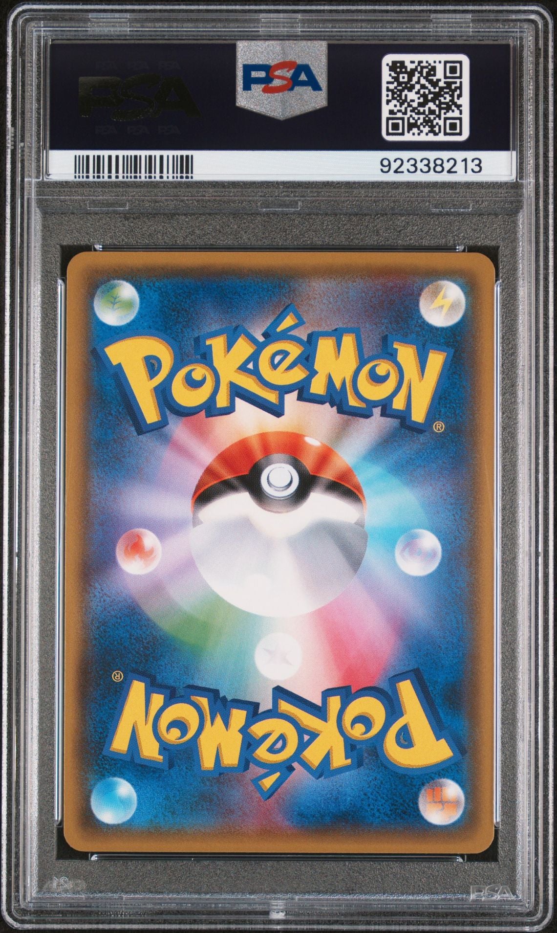 PSA 10 Poncho-wearing Eevee, back of slab with cert 92338213