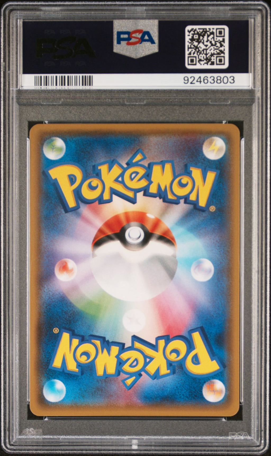 PSA 10 Poncho-wearing Eevee, back of slab with cert 92463803