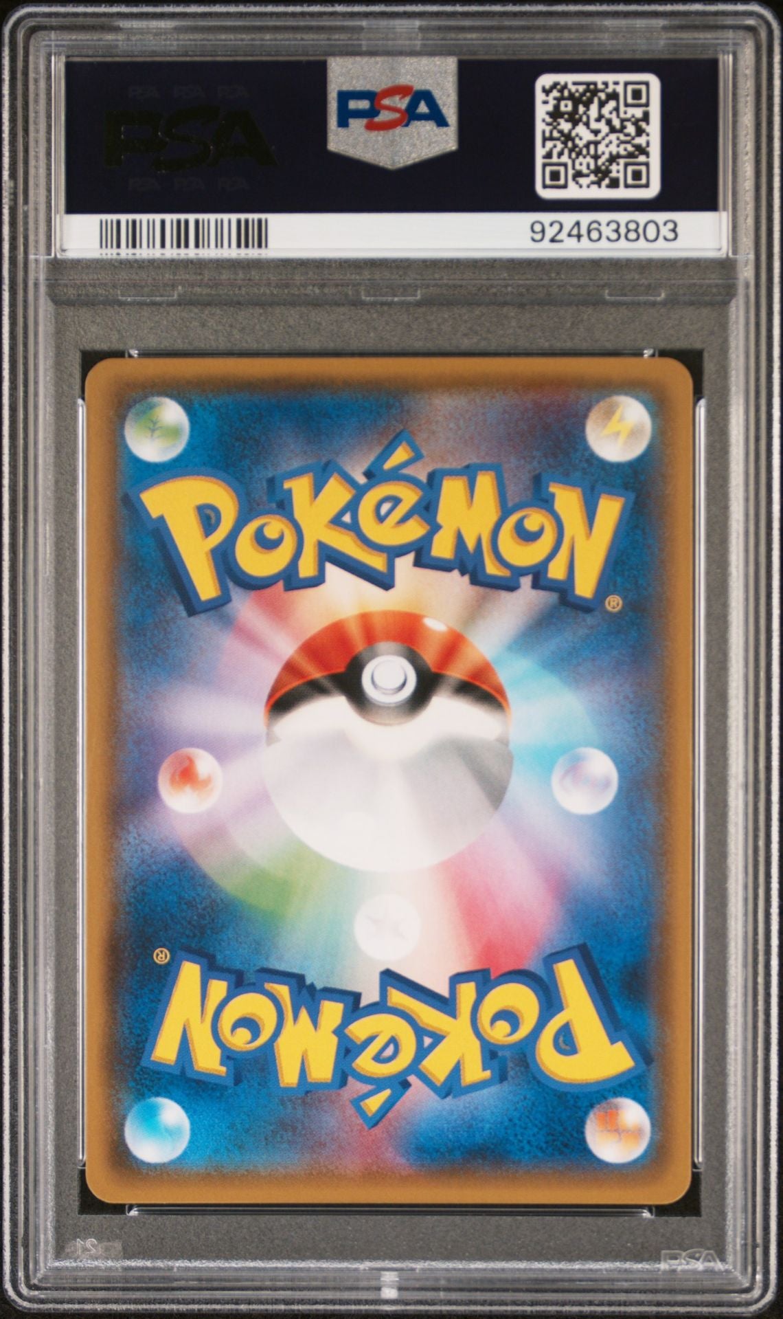 PSA 10 Poncho-wearing Eevee, back of slab with cert 92463803