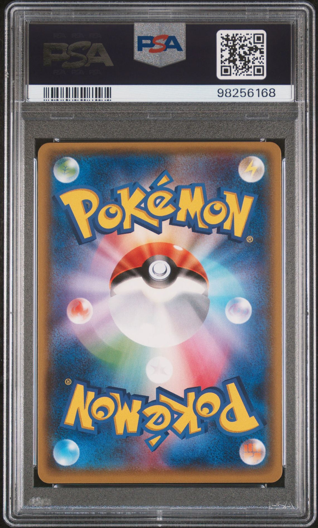 PSA 10 Poncho-wearing Eevee, back of slab with cert 98256168