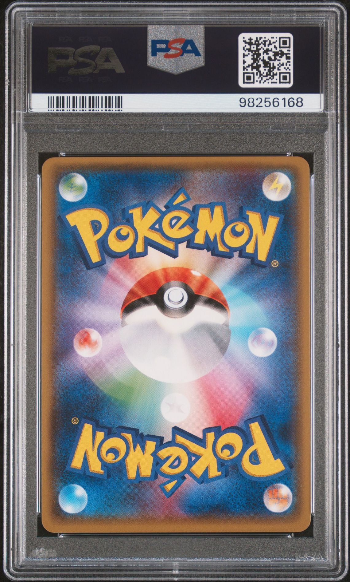 PSA 10 Poncho-wearing Eevee, back of slab with cert 98256168