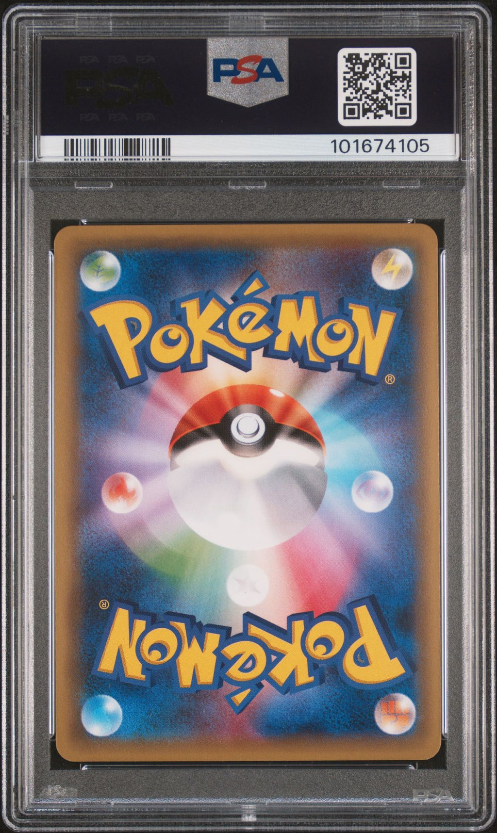 PSA 10 Poncho-wearing Pikachu, back of slab with cert 101674105