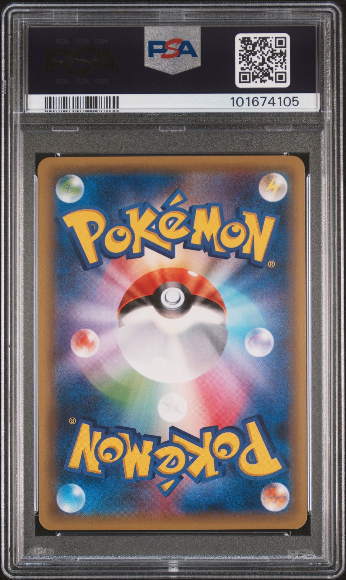 PSA 10 Poncho-wearing Pikachu, back of slab with cert 101674105