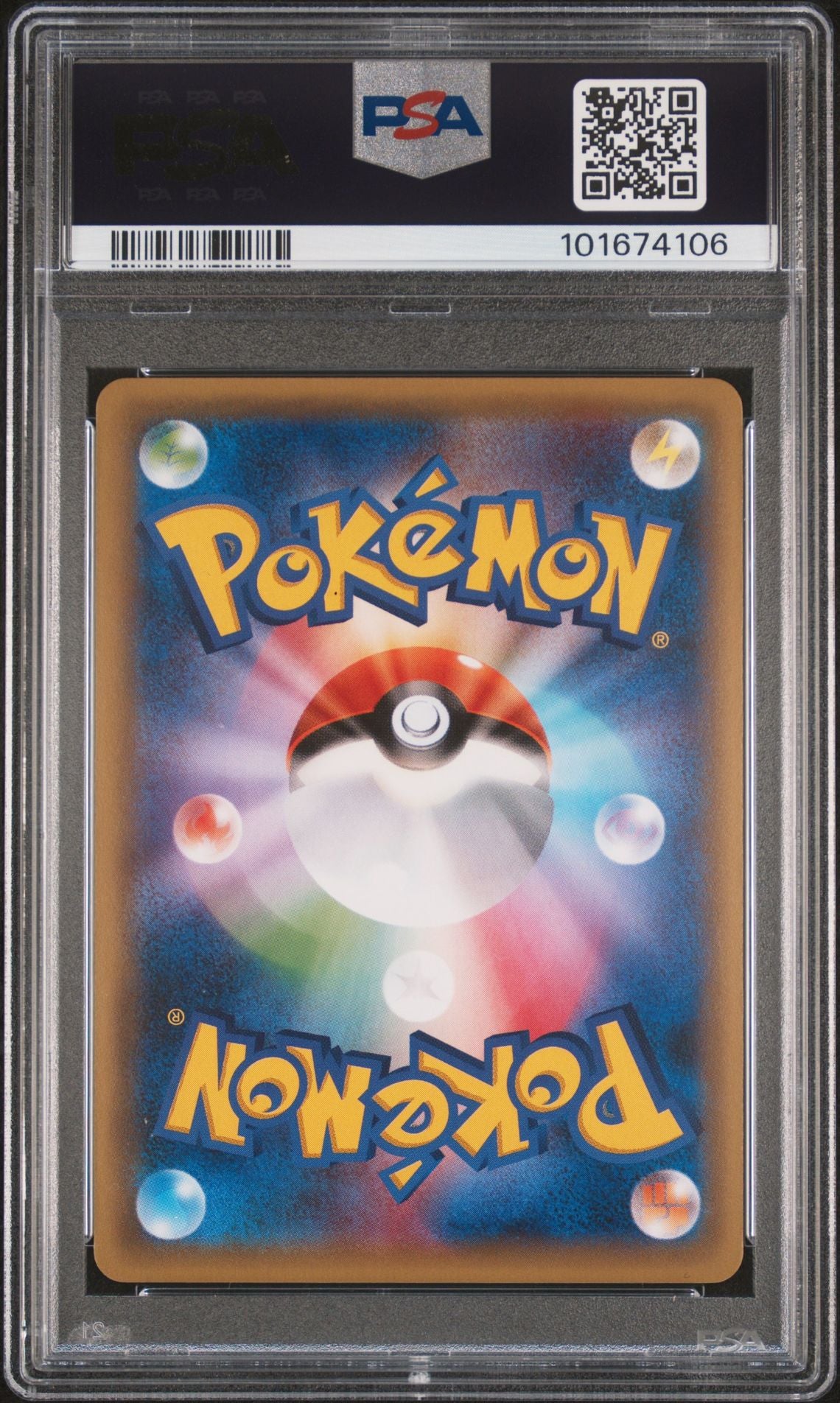 PSA 10 Poncho-wearing Pikachu, back of slab with cert 101674106