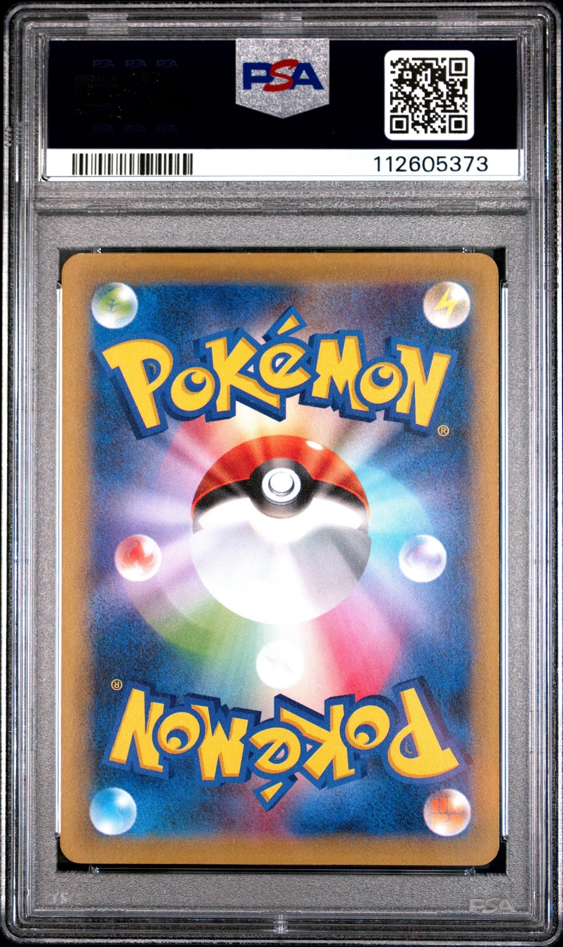 PSA 10 Poncho-wearing Pikachu, back of slab with cert 112605373