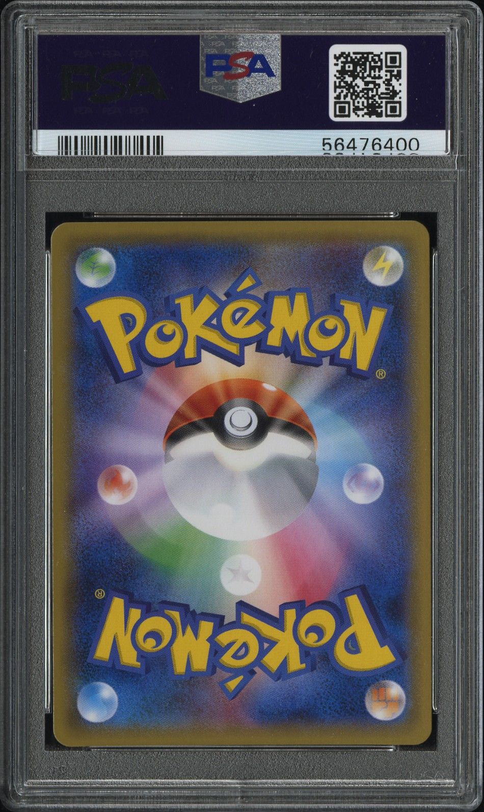 PSA 10 Poncho-wearing Pikachu, back of slab with cert 56476400