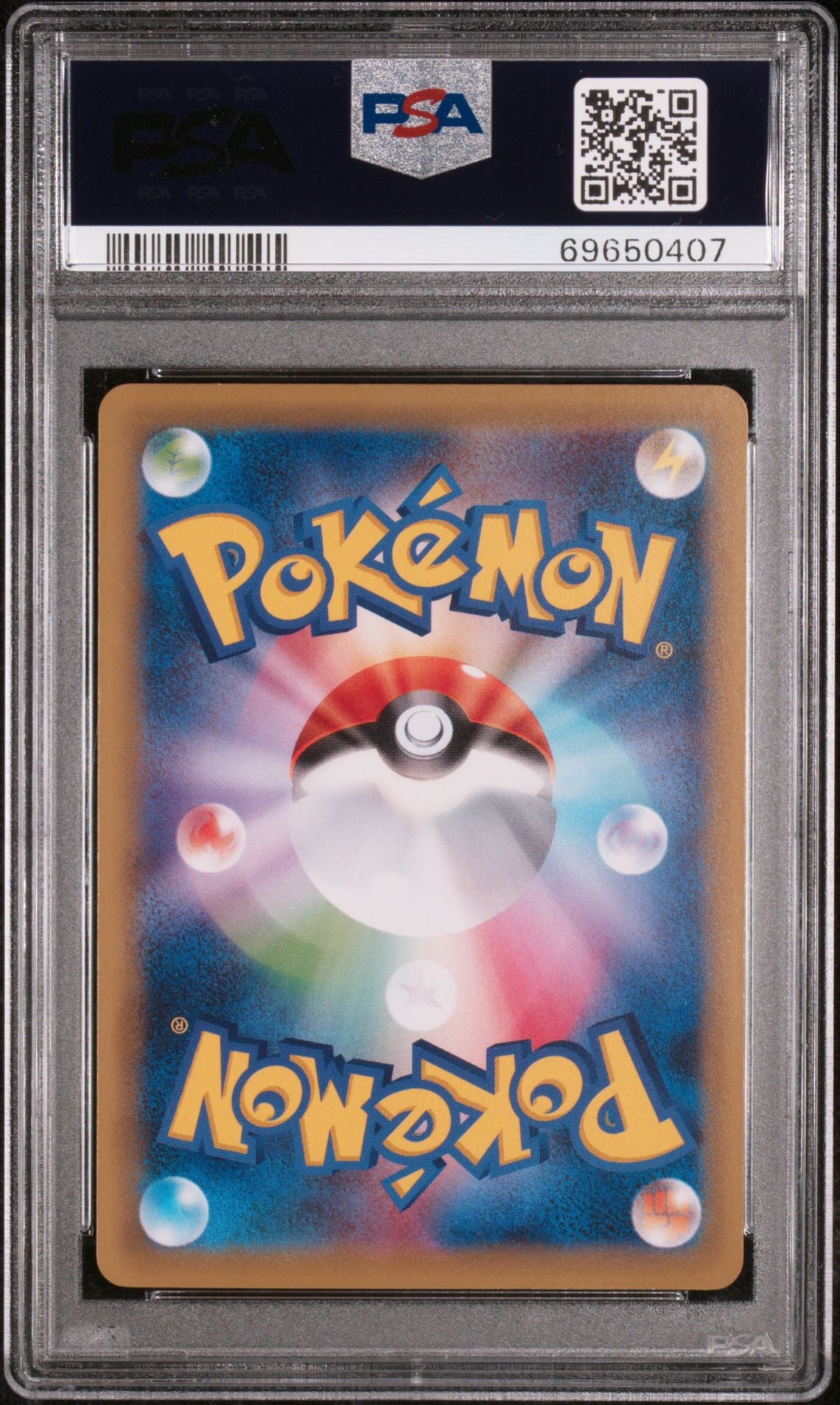 PSA 10 Poncho-wearing Pikachu, back of slab with cert 69650407