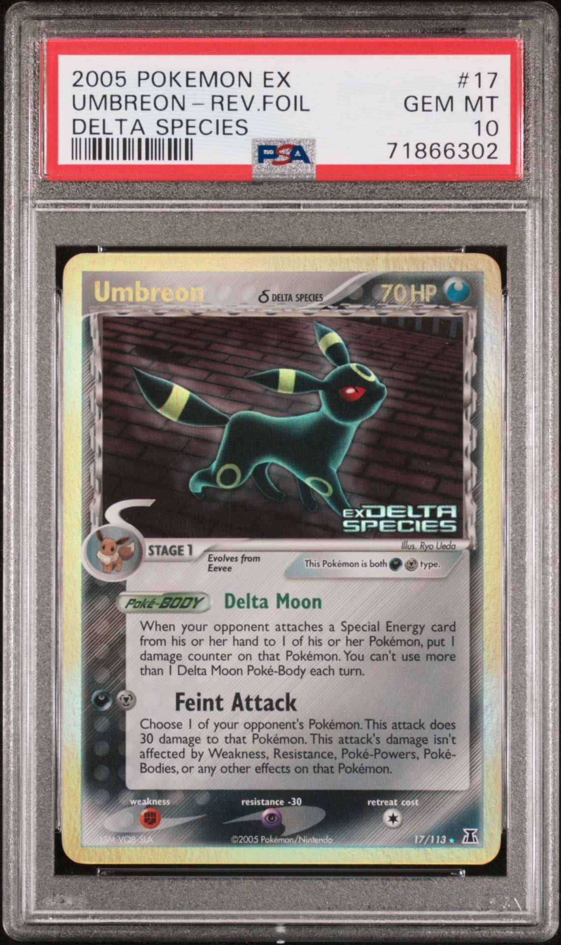 PSA 10 Umbreon Reverse Holo, front