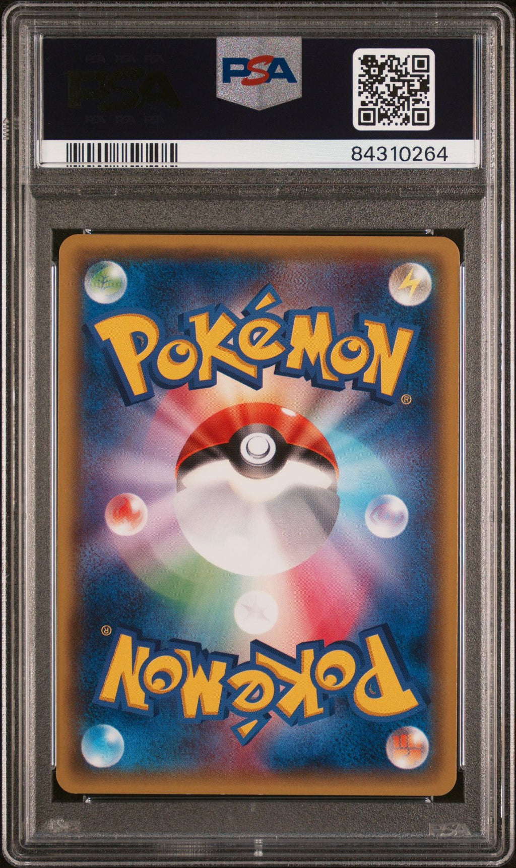 PSA 10 Warm Pikachu, back of slab with cert 84310264