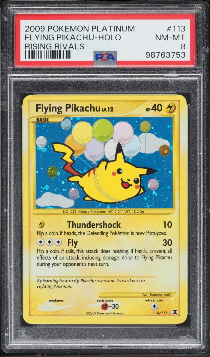 PSA 8 Flying Pikachu Holo, front