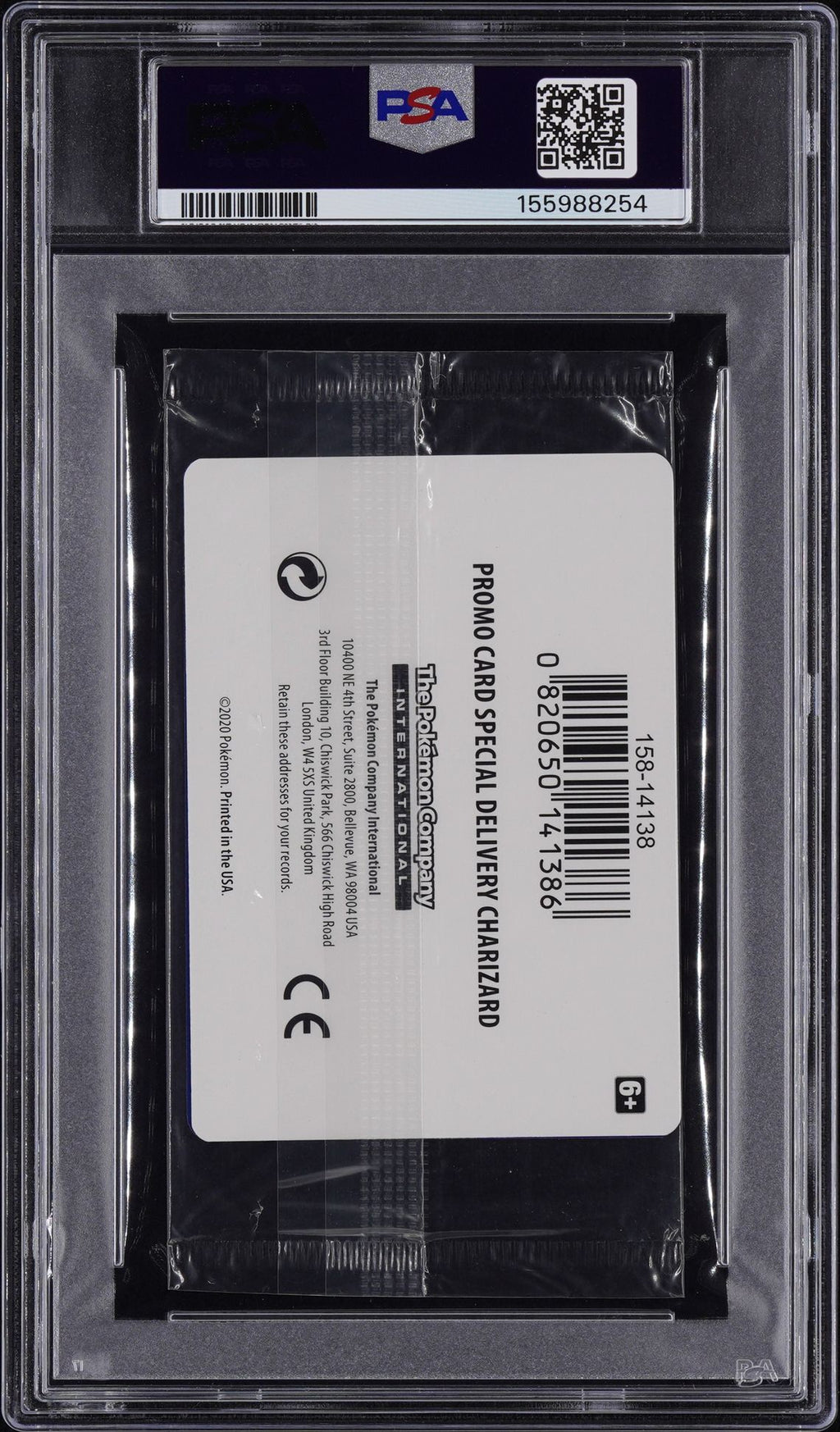 PSA 8 Special Delivery Charizard, back of slab with cert 155988254