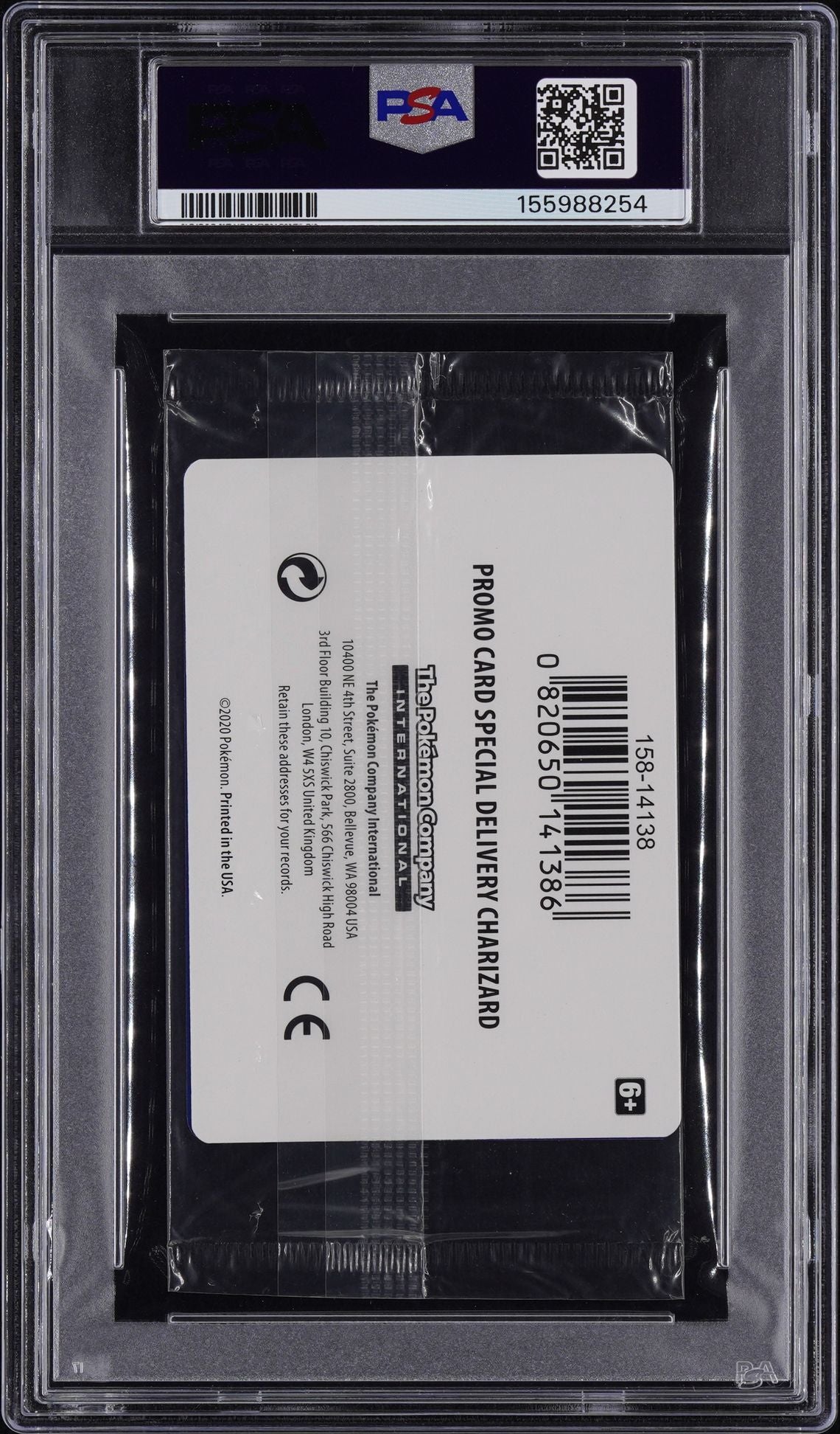 PSA 8 Special Delivery Charizard, back of slab with cert 155988254